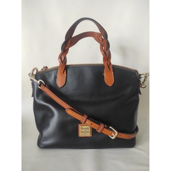 Dooney & Bourke Black Smooth Wexford Leather Heidi Small Satchel Crossbody - Picture 4 of 16